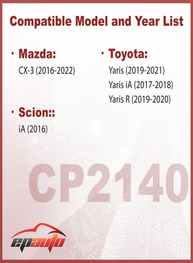 EPAuto CP2140 (CF12140) Cabin Air Filter with Activated Carbon, Compatible with Toyota Yaris, Yaris iA, Yaris R (2017–2021), Mazda 2 (2018-2025), CX-3 (2016–2024), Scion iA (2016) - Image 2
